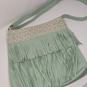 Mint Green Women's Bohemian style messenger bag/shoulder bag